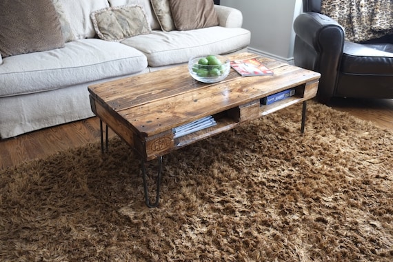 Antique Pallet or Skid Coffee Tables on Hairpin Legs Etsy UK