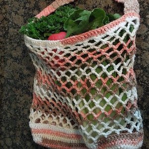 Market Bag PATTERN, crochet bag pattern for produce, vegetables, eco friendly -  PDF