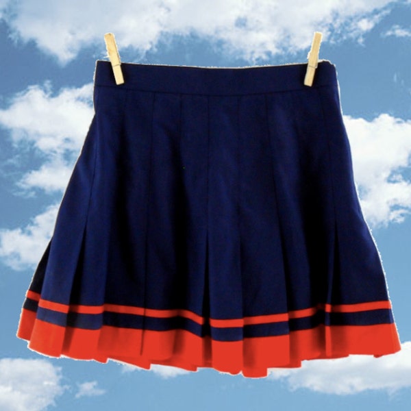 Cheerleader Skirt S // Pleated Skirt // Pleated Mini Skirt Red Blue // High Waisted Skirt Tennis Skirt // 70's Pleated Skirt by Mary Mac