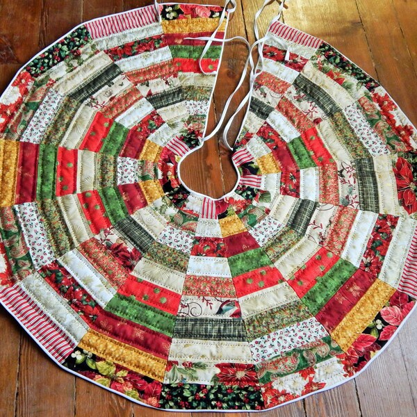 Patchwork Quilted Christmas Tree Skirt Pattern