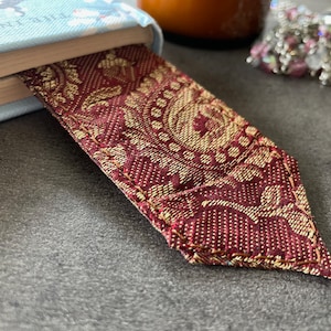Vintage Silk Bookmark Unique Bookmark Silk Fabric Bookmark