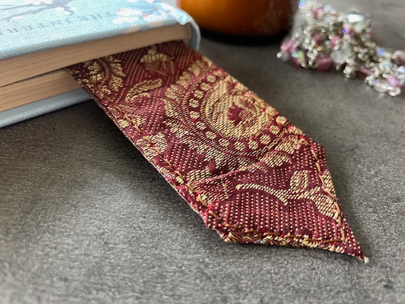 Silk Bookmark Unique Bookmark Silk Embroidered Bookmark Fabric Bookmark Aesthetic Bookmark Indian Bookmark Traditional Bookmark Indian Gift