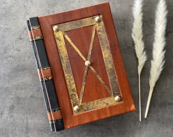 Metal Journal Blank Book of Shadows Journal Large Leather Journal Grimoire Blank Spellbook Sketchbook Journal Giant Tome One of a Kind Gift