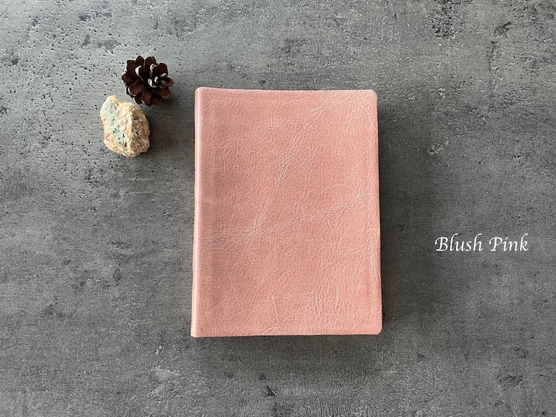 Soft Leather Travel Notebook Pink cute