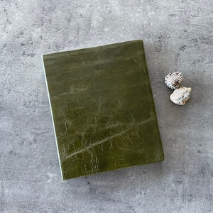 Cuaderno de bocetos grande de cuero verde de 9 x 7 Cuaderno de bocetos verde Diario de cuero verde Diario de arte Diario de viaje grande Libro de regalo de viaje con páginas en blanco