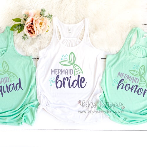 Mermaid Bachelorette Party Shirts Trading My Tail for a Veil - Etsy