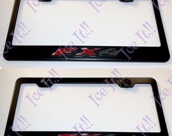 TRD 3D Emblem Toyota Black Stainless Steel License Plate Frame Rust Free W Caps