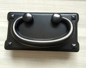 3 quot Antique Vintage Style Drop Bail Dresser Pulls Drawer Pull Handles Black Square Cabinet Handles Pulls Knobs Door Handle Furniture 76 mm