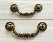 3.75 quot 5 quot Vintage Style Dresser Pull Drawer Knobs Pulls Handles Antique Bronze Rustic Country Kitchen Cabinet Door Pull Drop Bail 96 128 mm