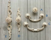 Shabby Chic Dresser Knob Pull Drawer Knobs Pulls Handles Cream White Gold French Country Kitchen Cabinet Handle Pull Ornate Decorative