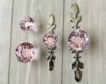 Pink Crystal Knob Etsy