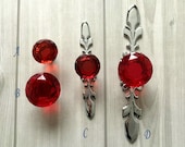 Red Glass Knobs Dresser Knob Pull Crystal Drawer Knobs Pulls Handle Chrome Rhinestone Kitchen Cabinet Door Handle Back Plate Lynns Hardware