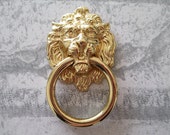 Lion Drawer Pull Knobs Handles Dresser Drop Pulls Silver Chrome Antique Bronze Gold Lion Head Door Knocker Cabinet Knob Vintage Hardware