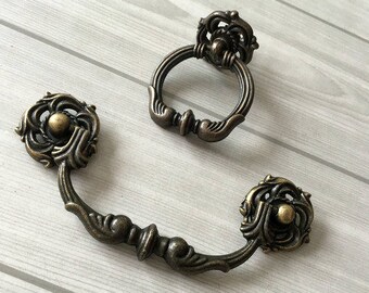 2 5 3 75 Drawer Pull Handle Antique Bronze Cabinet Etsy