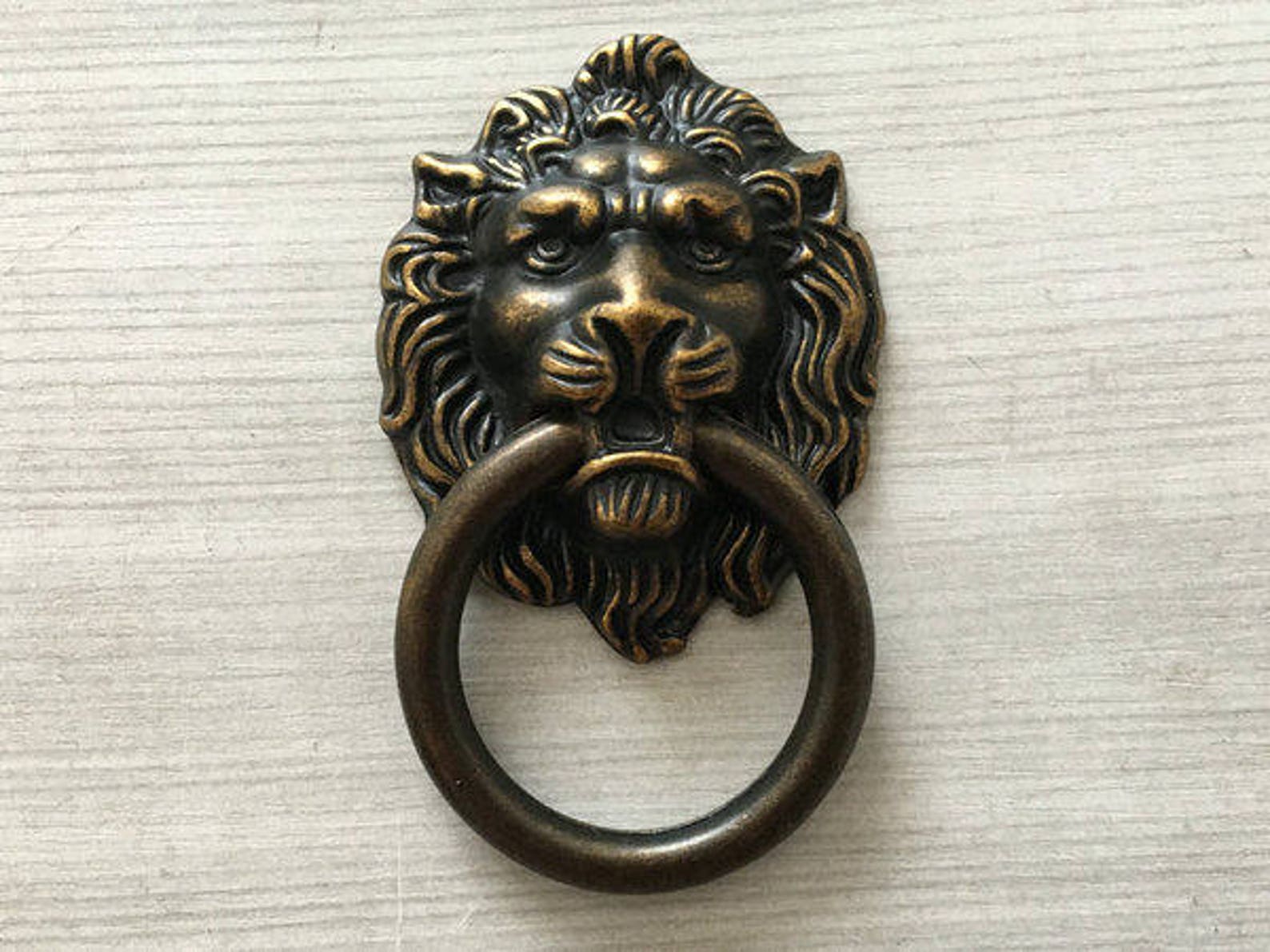 Lion Head Dresser Pull Lion Knob Drawer Pulls Knobs Handles Etsy