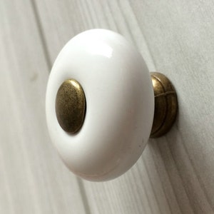 White Knobs Dresser Knob Antique Bronze Ceramic Kitchen Cabinet Knobs / Drawer Knobs Pulls Handles Door Knob Pull Handle Retro Hardware