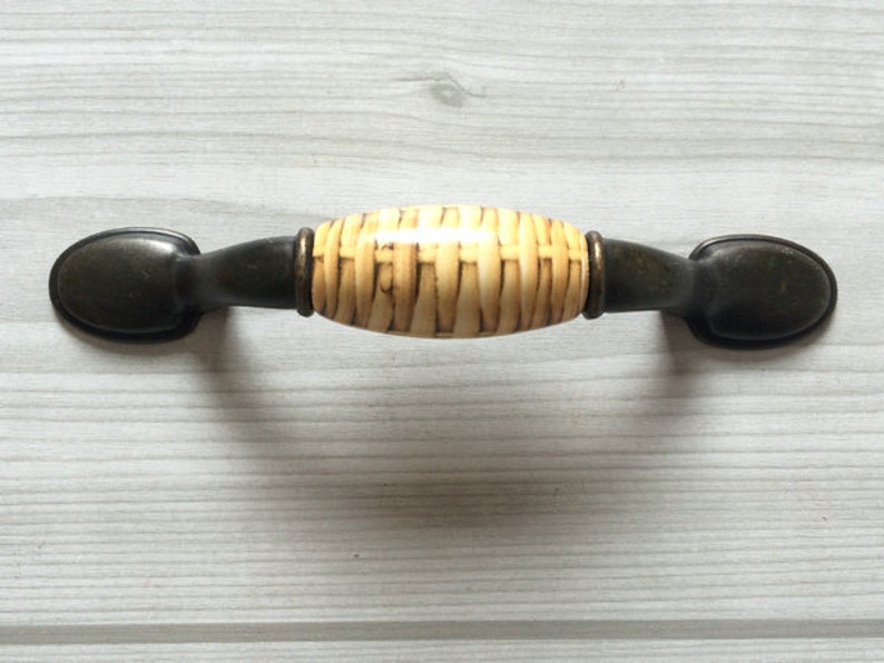 3 Dresser Pulls / Drawer Pull Handles Yellow Dark Etsy