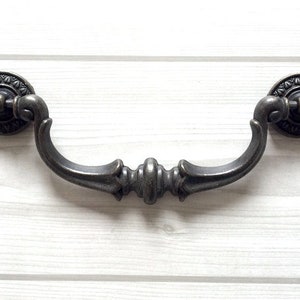 5 1/2 Large Drop Bail Dresser Pull Handle Drawer Pulls Handles Rustic Antique Bronze Kitchen Cabinet Pull Handle Knob Hardware 5.5 140 mm image 1