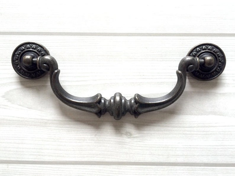 5 1/2 Large Drop Bail Dresser Pull Handle Drawer Pulls Handles Rustic Antique Bronze Kitchen Cabinet Pull Handle Knob Hardware 5.5 140 mm image 1