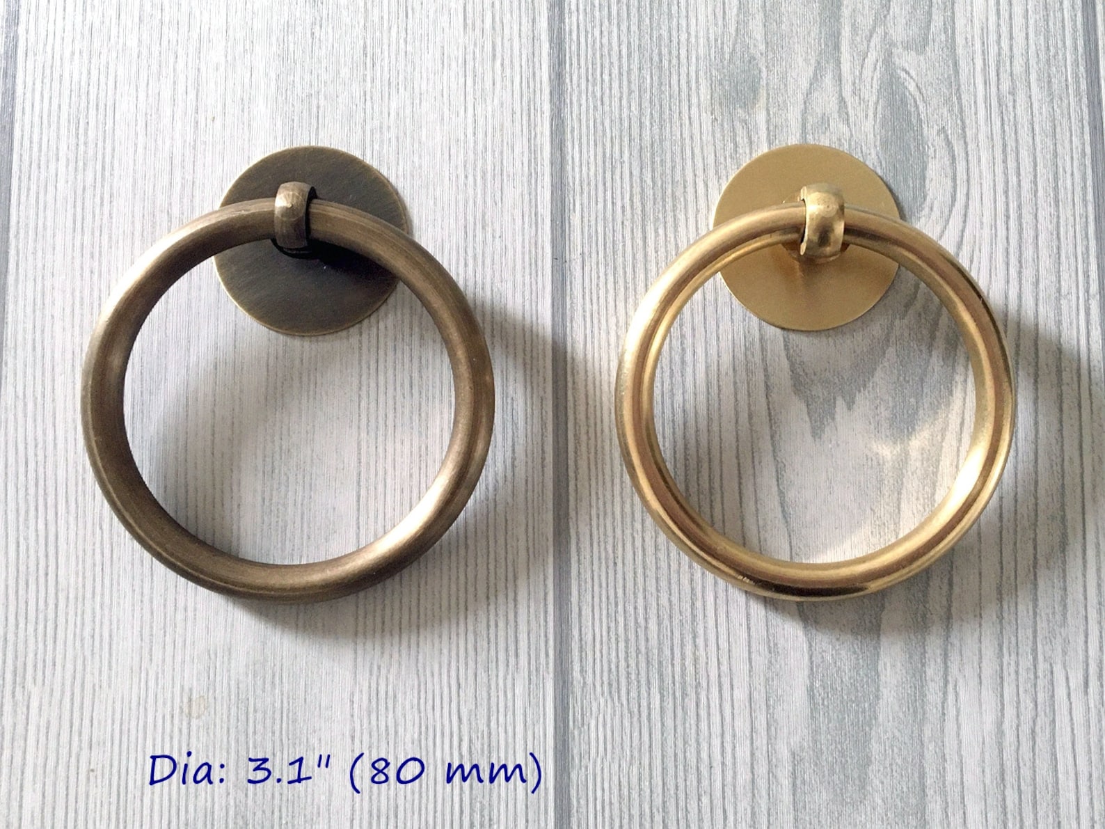 Brass Drop Ring Pull Door Knob Dresser Pulls Brass Antique