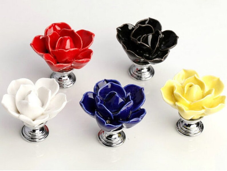 Flower Knob Dresser Knobs Drawer Knob Pulls Handles / Kitchen Etsy