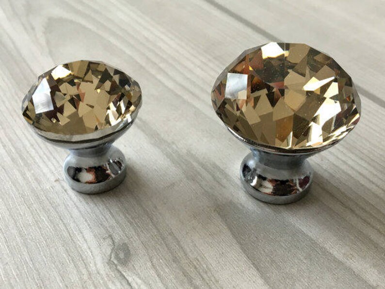 Braun Kristall Knäufe Glas Schubladen Knauf Griff Griffe | Etsy