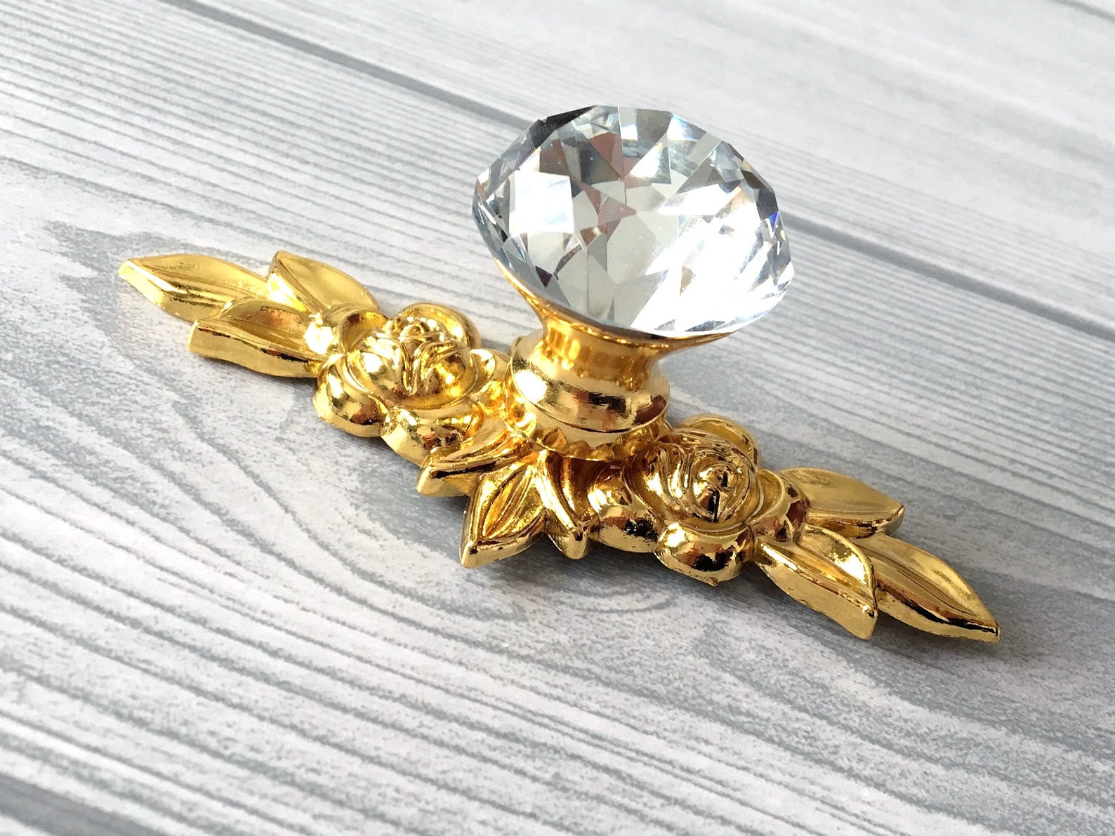 Gold Crystal Drawer Knobs Glass Dresser Knob Pulls Handle Etsy