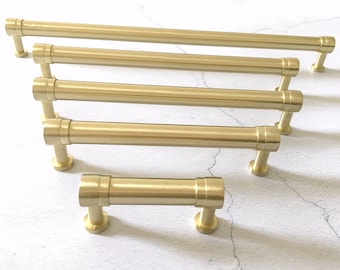 2" 2.5" 2.75" 3 3.25" 3.5" 4 4.25" 4.5 4.75" 3 1/2 5.25" 5.5" 5.75" 6 7 8 10" 12.5" Cabinet Pulls Drawer Pull Dresser Handle Brushed Gold