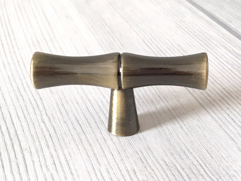 Set Of 2 Real Bamboo Drawer Pulls / Cabinet Knobs – Natural Finish, Approx 3.5" Long, Handmade