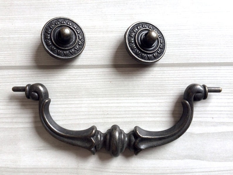 5 1/2 Large Drop Bail Dresser Pull Handle Drawer Pulls Handles Rustic Antique Bronze Kitchen Cabinet Pull Handle Knob Hardware 5.5 140 mm image 3