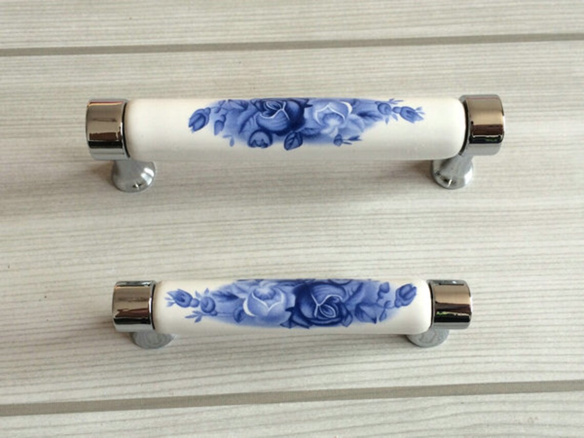 3 3.75 Ceramic Handles Kitchen Pulls White Etsy