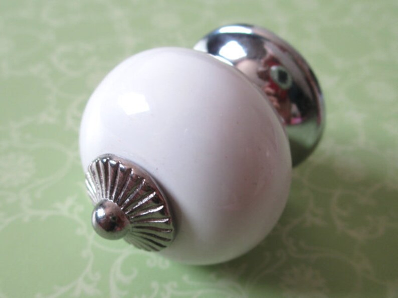 Porcelain Knobs Dresser Knob Drawer Knobs Pulls Handles White Ceramic Silver Kitchen Cabinet Knobs Furniture Knob Handle Pull Hardware