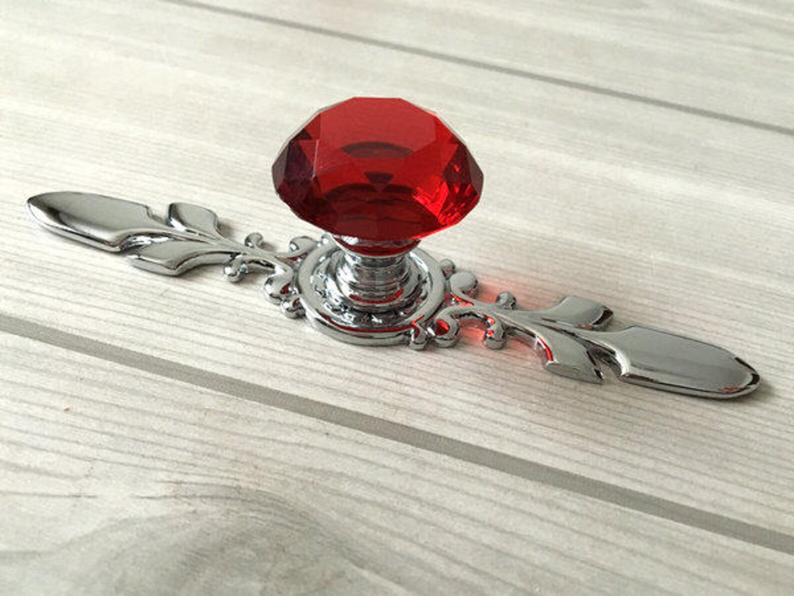 Red Glass Knobs Dresser Knob Pull Crystal Drawer Knobs Pulls Etsy