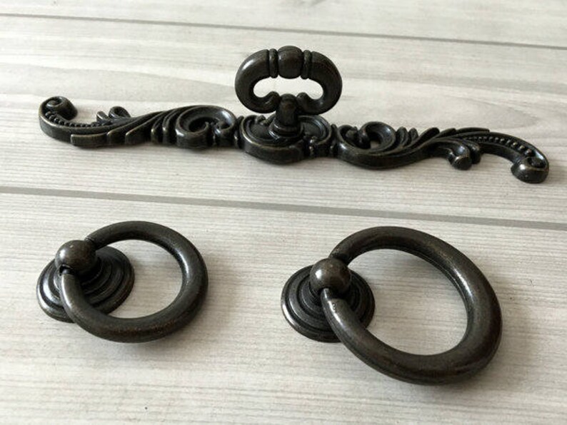 Vintage Style Ring Dresser Knobs Pulls Drawer Pull Handles Etsy
