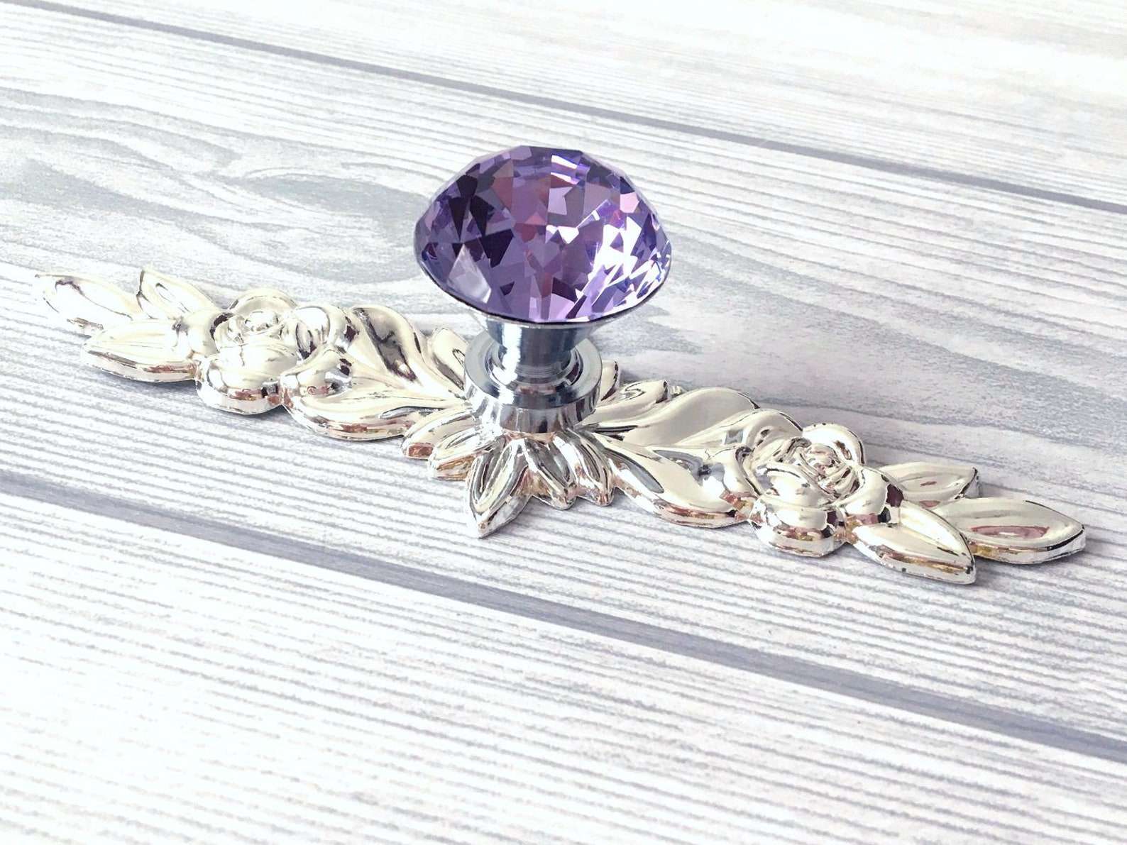 Purple Glass Knobs Dresser Knob Pull Crystal Drawer Knobs Etsy