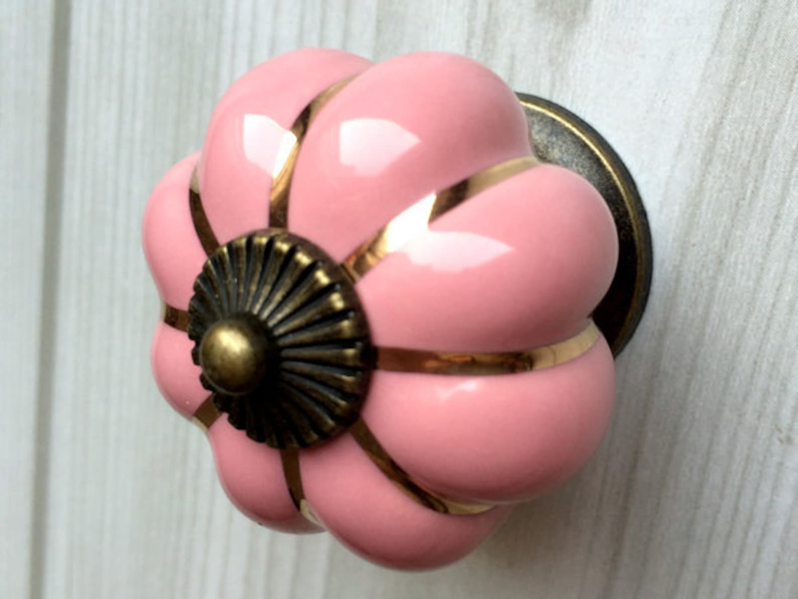 Pink Knobs Pumpkin Knobs Kitchen Dresser Knob Drawer Etsy