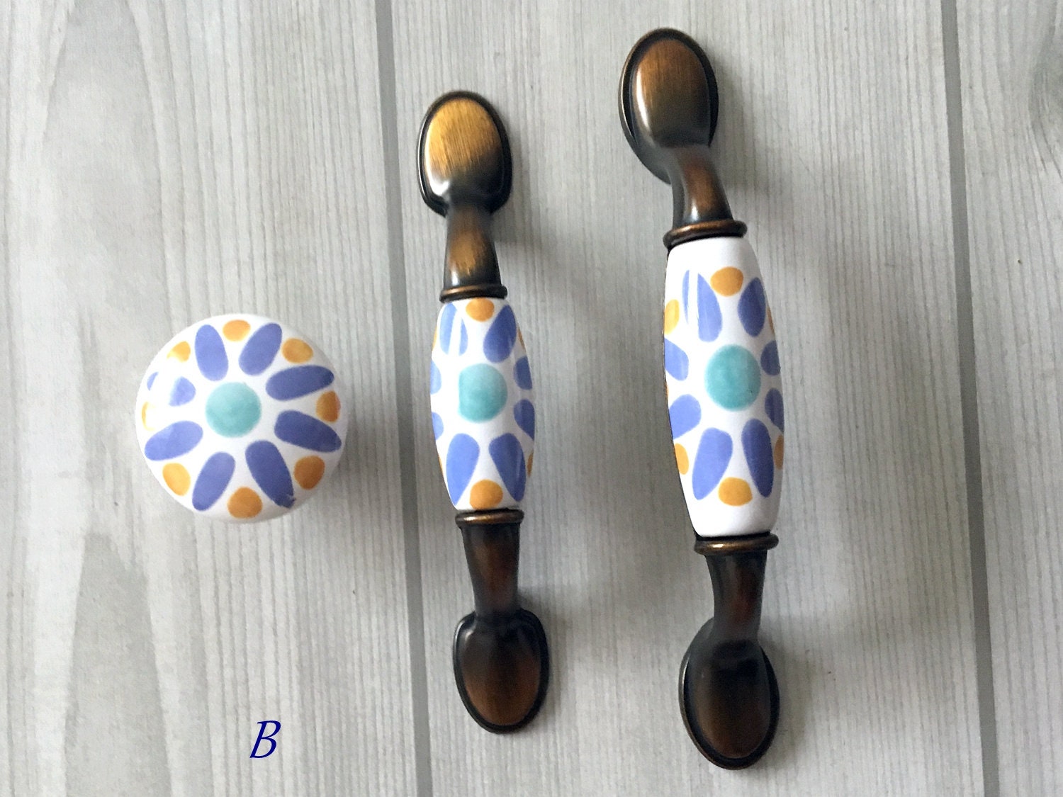 3 3.75 Dresser Knobs Ceramic Handle Drawer Knobs Etsy