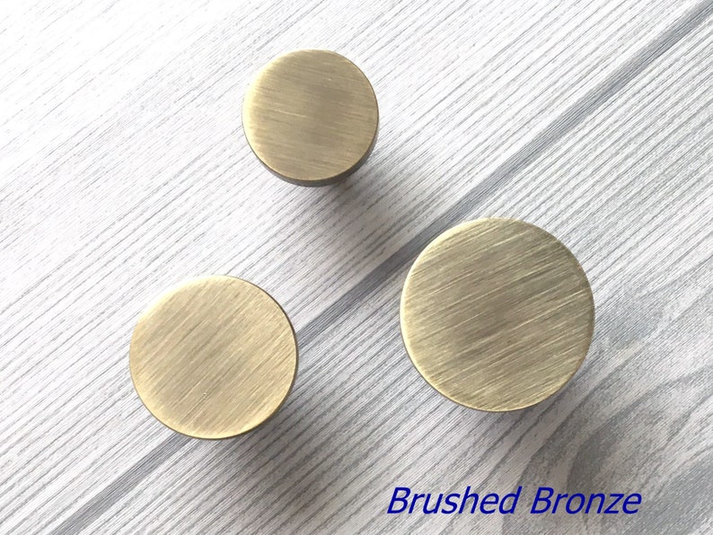 Circle Knobs Brushed Gold Knob Matte Black Drawer Pulls Bronze Etsy