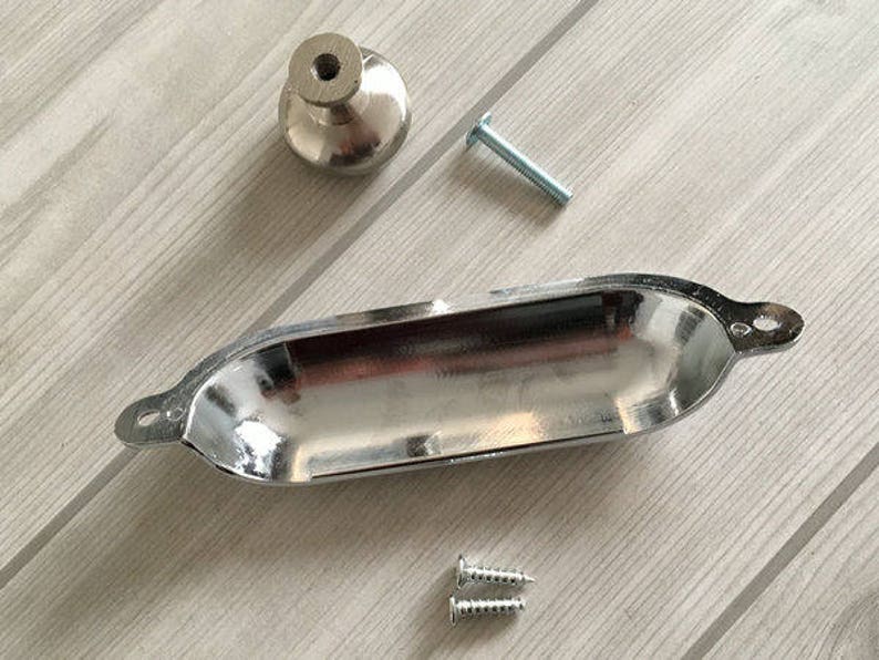 3.5 3.75 4.75 Cup Drawer Pull Bin Brushed Nickel Dresser Pulls Knobs Handle Shell Cabinet Knob Pulls Door Lynns Hardware 4 34 89 96 120