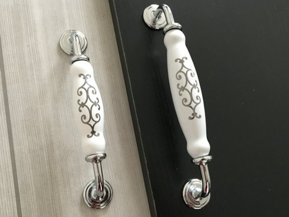 3 3.75 5 6.25 White Dresser Pulls Etsy