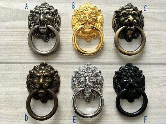 Lion Knob Door Knocker Lion Head Dresser Drawer Pull Knobs Etsy