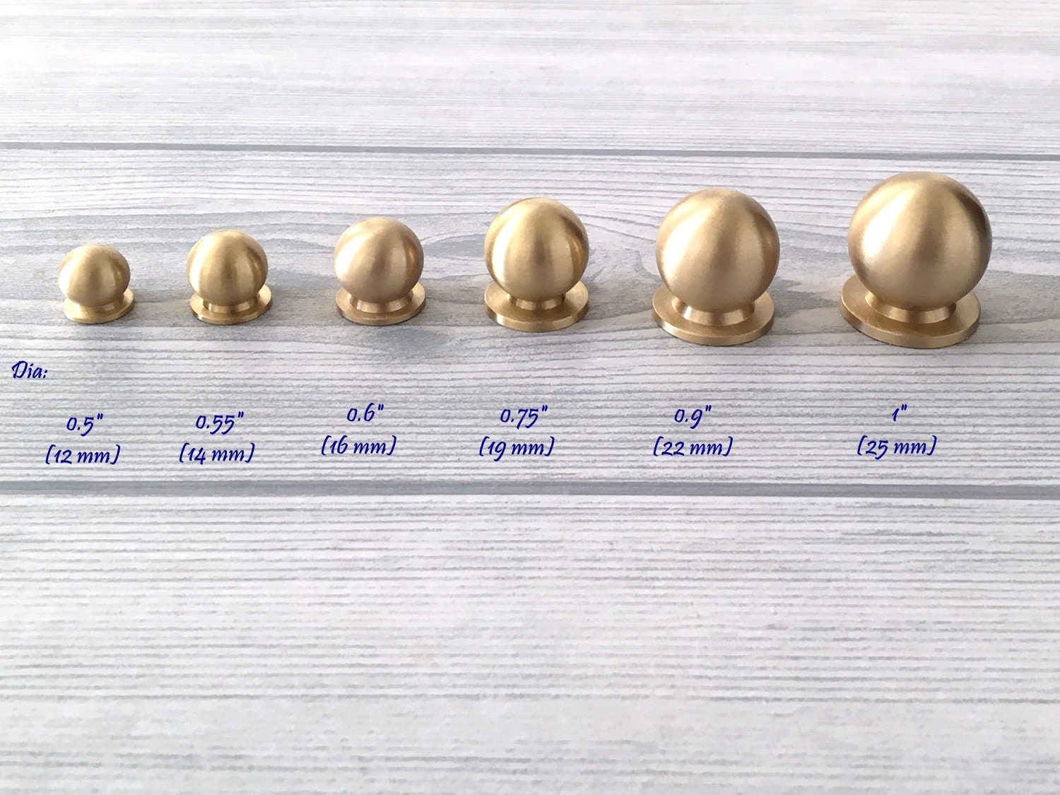 Brass Knob Unlaquered MCM Knob Black Gold Brass Mini Knob