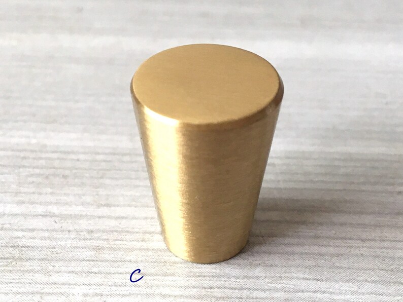 Tapered Brass Knob Brass Cone Knob Drawer Knobs Pulls Handles Etsy
