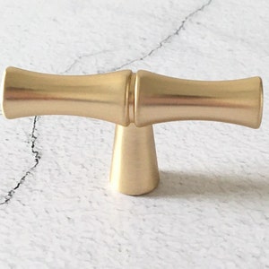 3.75 5 Gold Bamboo Drawer Pull Dresser Pulls Handles Satin Gold Bamboo Knob Cabinet Knobs Handle Pull Handles 96 128 mm Lynns Hardware Knob