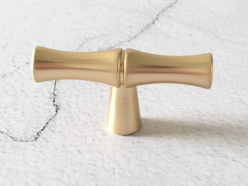 3.75 5 Gold Bamboo Drawer Pull Dresser Pulls Handles Satin Gold Bamboo Knob Cabinet Knobs Handle Pull Handles 96 128 mm Lynns Hardware Knob