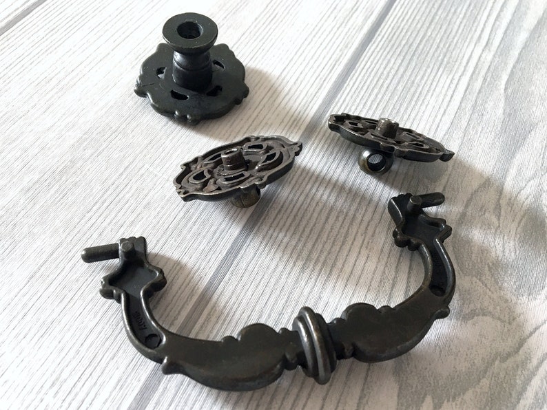 3.5 Drop Bail Handle Antique Bronze Gold Dresser Pulls Drawer Pull Handles Rustic Cabinet Pulls Handle Knobs Lynns Hardware 90 mm 3 12