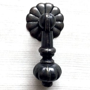 Vintage Style Knob Drop Door Pull Dresser Knobs Pulls Rings Drawer Knob Pull Handles Antique Black Bronze Rustic Cabinet Handle Hardware