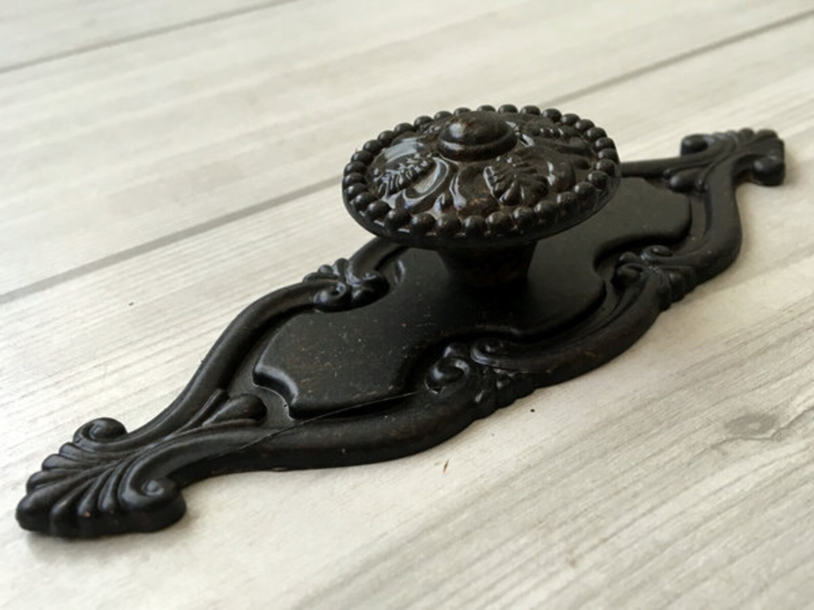Vintage Style Rustic Knobs / Antique Black Bronze Dresser Knob Etsy