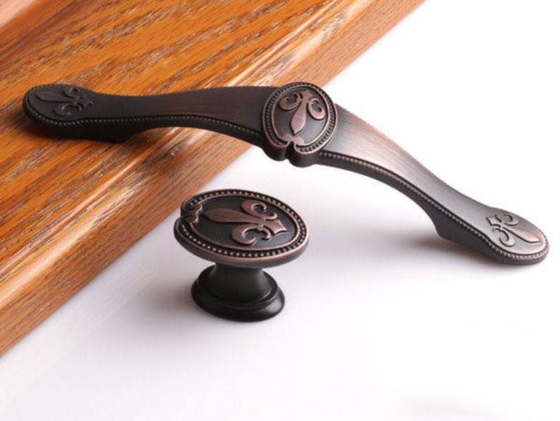 3 75 Fleur De Lis Knob Dresser Drawer Pulls Handles Etsy