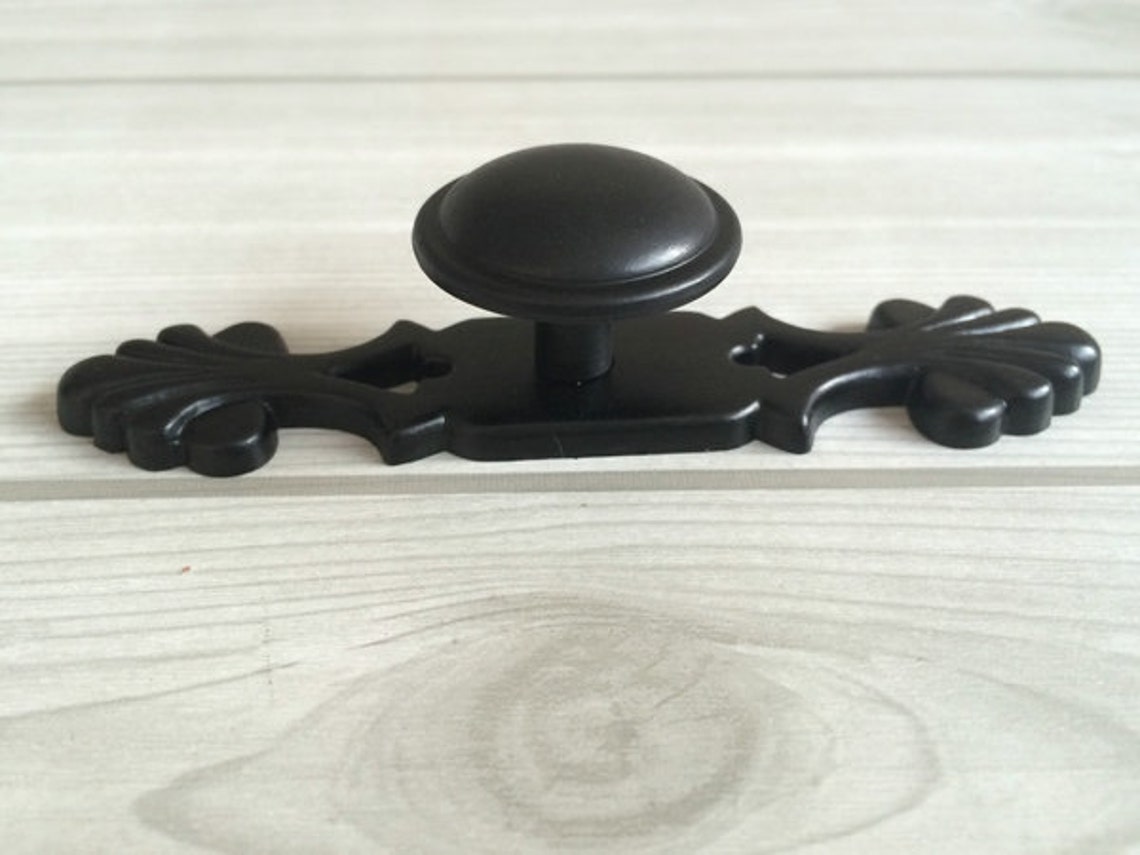 Black Dresser Knobs / Drawer Knob Bail Pulls Handles Back Etsy